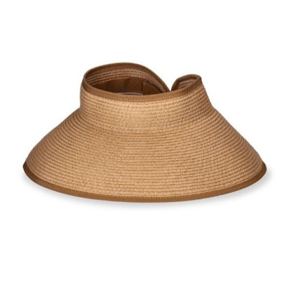 Time and Tru Women’s Packable Straw Visor Hat | Summer Sun Hat - Picture 2 of 4